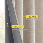 NICETOWN 100% Blackout Oatmeal Linen Curtains 95 inches Length - Image 6