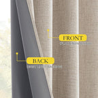 NICETOWN Oatmeal Vintage Open Linen Weave Flax Thermal Curtains, 100% Blackout - Image 6