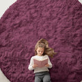 OLANLY Burgundy Round Rugs for Bedroom by OLANLY