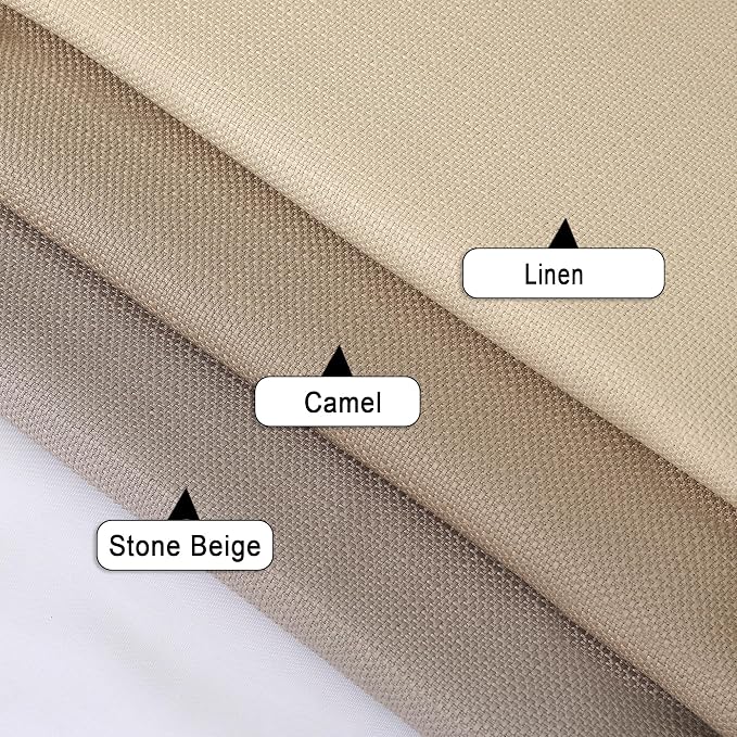 Chyhomenyc Camel Valance for Windows, Light Filtering Faux Linen Textured Small - Image 6