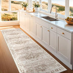 Hazo Haus Beige Washable 2'6"x8' Wide Hallway Runners, Kitchen Runner Rug - Image 6