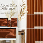 Nanspring Rust Linen Curtains 102 Inches Long - Image 3