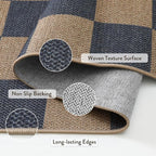 Lahome Colette Checkered Easy Jute Living Room Rugs, 5x7 Dining Room Office Rug - Image 4