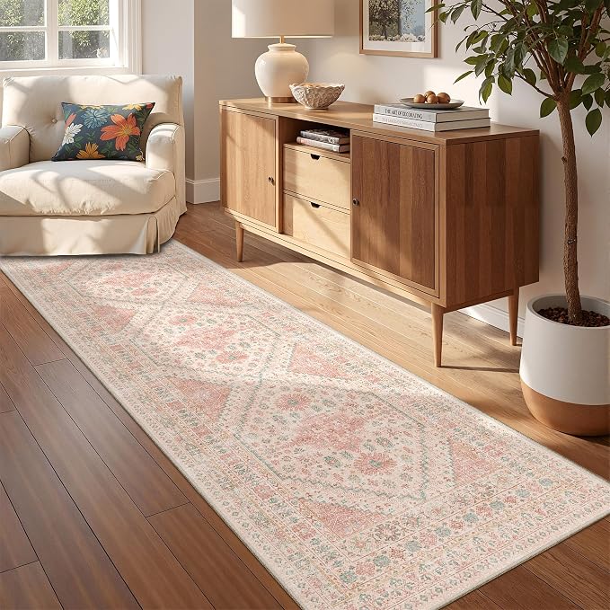Kitchen Runner Rug Non Slip Washable 2.5x8, Soft Low Pile Entryway Rug Runners by Restydon