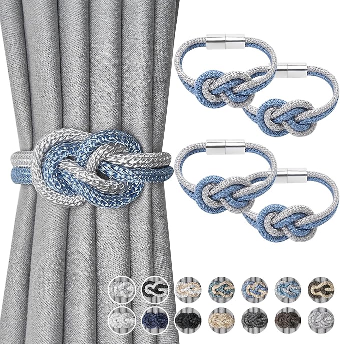 NICEEC 4 Pack Mini Magnetic Curtain Tiebacks Nordic Simple Style Drape Tie by NICEEC