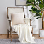 GIGIZAZA Beige Pillow Covers 24x24: Pack of 2 Throw Pillows Soft Solid Covers - Image 8