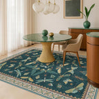 Hazo Haus Insect Blue Green Living Room Rug 5x8 - Image 3