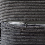 MIULEE Dark Grey Corduroy Pillow Covers 16x16 Inch - Image 3