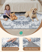 Madane Washable Area Rug 2x3, Small Entryway Rug Non-Slip Vintage Door Mat - Image 5