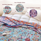 MSGKV Boho Throw Blanket for Couch 50"x60" 100% Cotton Sofa Floral Bird Blanket - Image 3