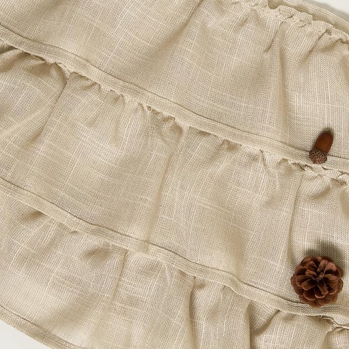 jinchan Ruffled Valance Curtain Slubbed Crossed Kitchen Valance Vintage - Image 8