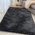 OLANLY 4x4 Machine Washable Accent Rug, Soft Fluffy Shaggy Area Rug - Image 3