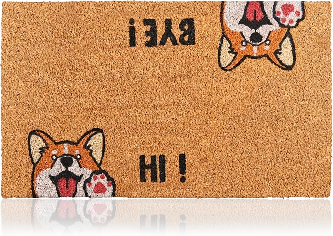 Hi-Bye Dog - 24"x36" - Coir Door Mat - Welcome Mats by AmaruDoorMats