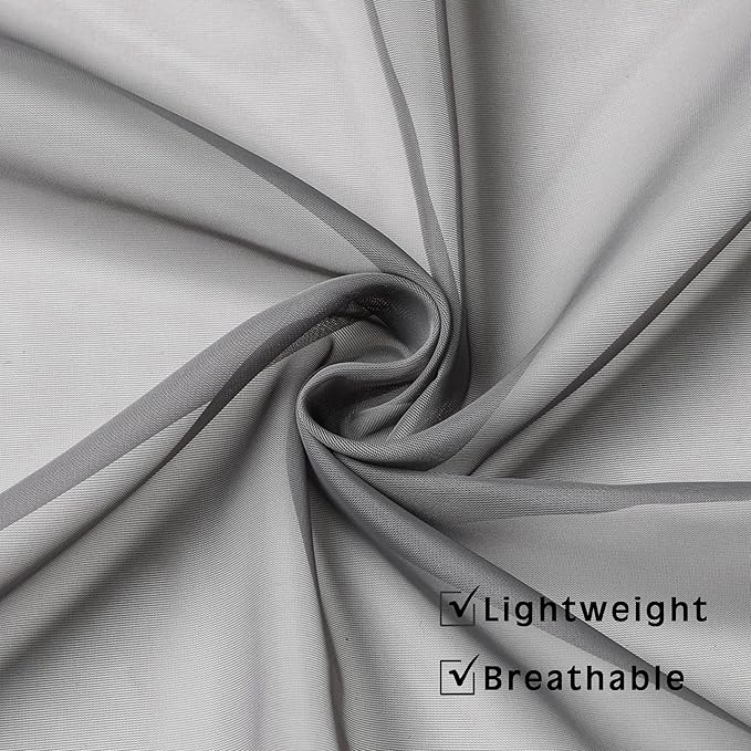 OWENIE Grey Sheer Curtains 72 Inches Long 2 Panels, Transparent Voile Sheer - Image 4