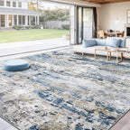 Area Rugs 10x14 Living Room: Washable Rug Modern Abstract Neutral Soft Non-Slip - Image 7