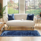 AMTOVO Faux Fur Rug, Dark Blue Ultra Soft Fluffy Shag Sheepskin Rug, 2 x 6 ft - Image 2