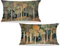 Rustic William Morris Inspired Forest Green Pillow Covers 12x20 Set of 2 by Unknown