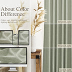 Nanspring Sage Green Curtains 80 Inches Length - Image 4