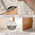 2x4 Boho Runner Rug, Neutral Farmhouse Entryway Rugs, Small Throw Runners - Image 5
