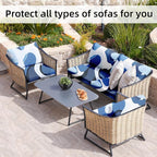 8Pcs Stretch Patio Cushion Covers, - Image 4