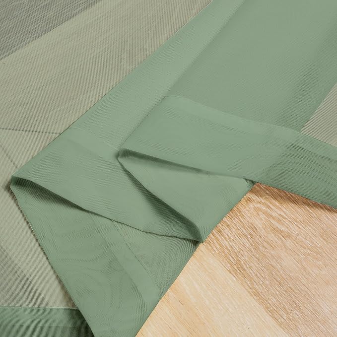 Chyhomenyc Sage Green Sheer Valances - Image 9