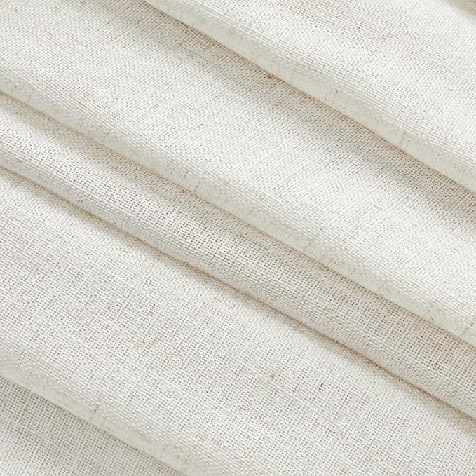 MYSKY HOME Linen Curtains for Sliding Door, Farmhouse Semi Sheer Ceiling - Image 7