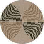 Lahome Enfys Modern Rainbow Round Rug, 6ft Easy Jute Circle Patio Rug Washable - Image 6