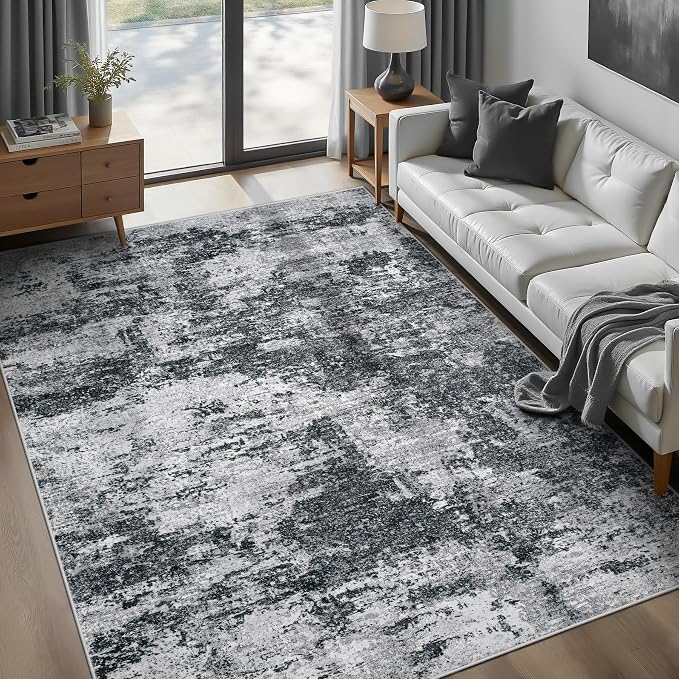 Area Rugs 6x9 for Living Room: Washable Rug Modern Abstract Neutral Soft by pmtsns