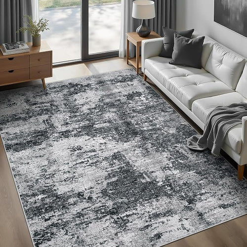 Area Rugs 6x9 for Living Room: Washable Rug Modern Abstract Neutral Soft by pmtsns