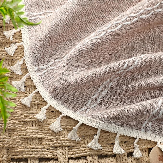 Taupe Boho Blackout Curtains 2 Panels 84 Inch - Image 3