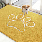OLANLY Dog Door Mat for Muddy Paws 48x30, Paw Print Design, Absorbs Moisture by OLANLY