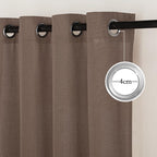 NICETOWN Linen Brown Curtains 84 inch Long, Grommet Privacy Added Thick Flax - Image 2