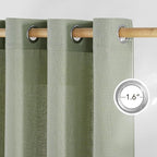 NICETOWN Thick Linen Greyish Green Curtains 84 inches Long - Image 2