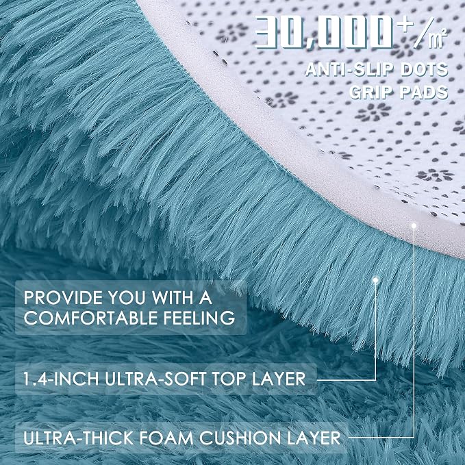 OLANLY Area Rugs for Living Room Bedroom, Machine Washable 4x5.9 ft Soft Fluffy - Image 9