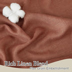 RYB HOME 108 inch Terracotta Fall Curtains Linen Woven - Image 3
