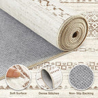 Nakagishi 7x9 Area Rug Living Room: Washable Boho Large Neutral Modern Soft - Image 3