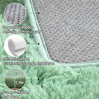 ONASAR Sage Green 3x5 Rugs for Bedroom, Fluffy Bedside Area Rug, Soft Plush - Image 3