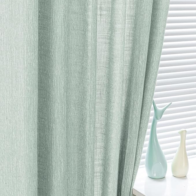 MYSKY HOME 95 Inch Curtains Farmhouse Light Filtering Privacy Curtain Drapes - Image 4