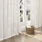 Modern Linen Curtains for Living Room 102 Inches Long Light Filtering Semi - Image 5