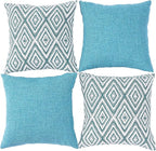 HPUK Decorative Throw Pillow Covers Set of 4 Geometric Design Linen Cushion - Image 2