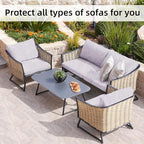 8Pcs Stretch Velvet Patio Cushion Cover, - Image 4