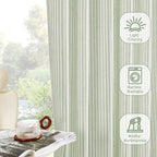 RYB HOME Linen Kitchen Striped Curtains - Image 4