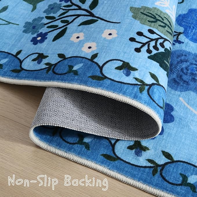 Rugcomf Door Mat Indoor Entrance 2x3 Rug Machine Washable Boho Floral Small - Image 3