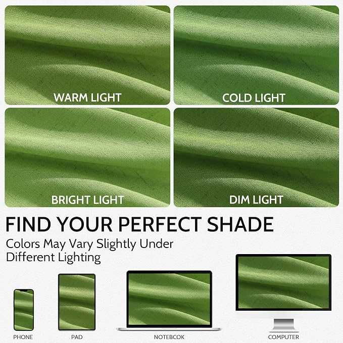 Lime Green Curtains 63 Inches Long 2 Panel Sets - Image 4