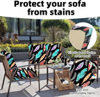 8Pcs Outdoor Cushion Covers, Patio Cushion Covers, Stretch Elastic Slipcovers - Image 4