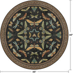 Black Boho 5ft Round Throw Rugs - Image 2