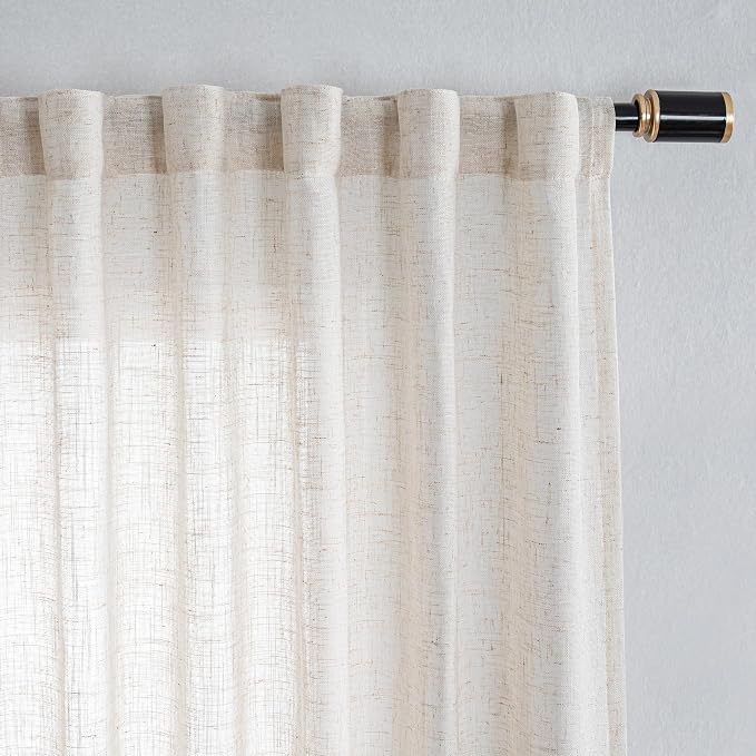 MYSKY HOME Linen Sliding Glass Door Curtains - Image 7