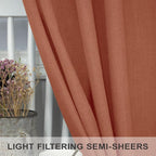 Pitalk 63 Inch Curtains for Living Room Dining Room Linen Sheer Colorful Hippie - Image 4