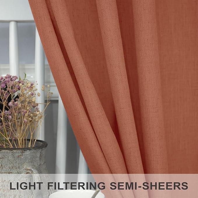 Pitalk Terracotta Curtains 84 Inches Long - Image 4