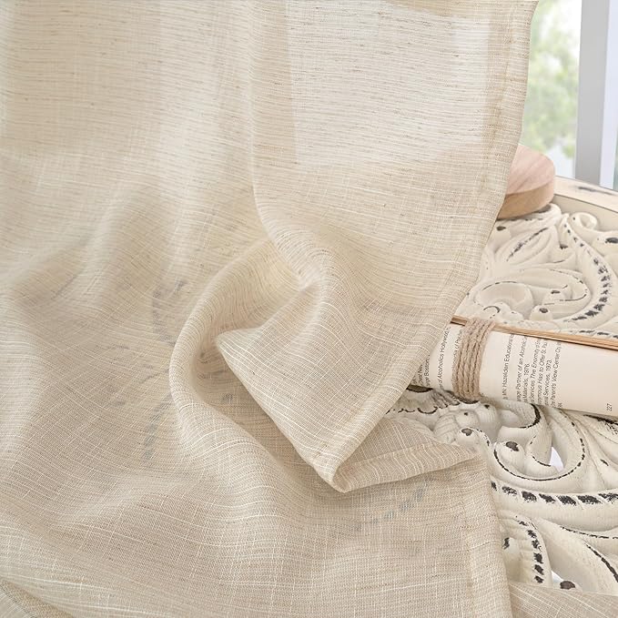 BGment Natural Linen Curtains 48 Inch Length - Image 7